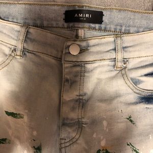 AMIRI
paint-splatter straight-leg jeans men’s size 32